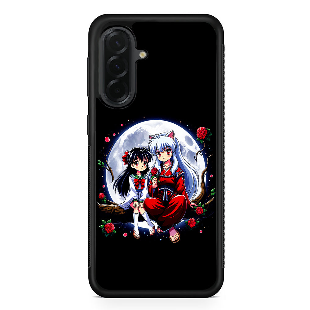 Inuyasha and Kagome Full Moon Samsung Galaxy A36 Case | Protective Rubber Cover