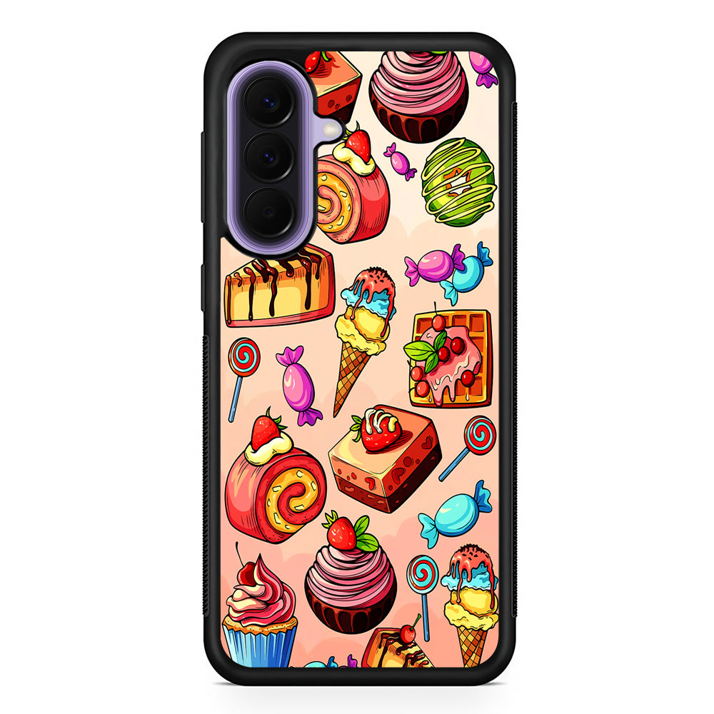Delicious Colorful Sweets Collection Samsung Galaxy A57 Case | Slim Samsung Galaxy A57 Rubber Case