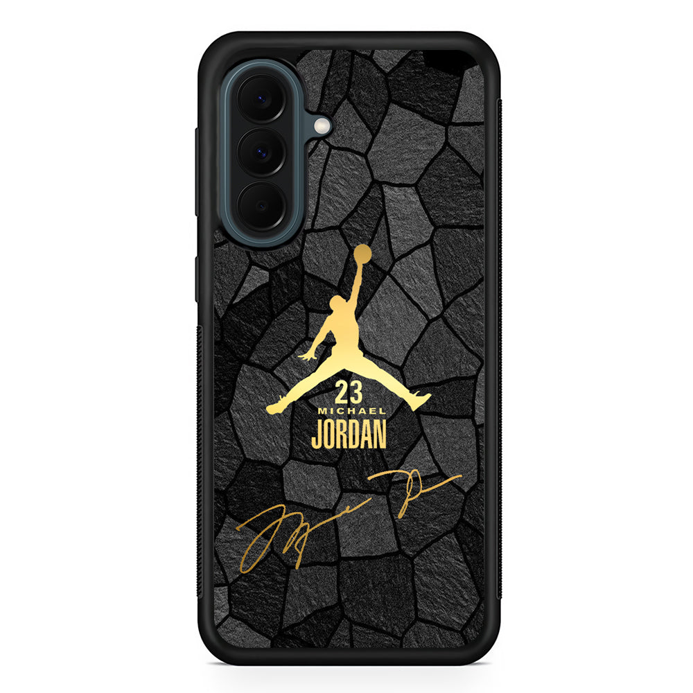 Air Jordan Golden Silhouette Samsung Galaxy A37 Case | Custom Samsung Galaxy A37 Protective Cover