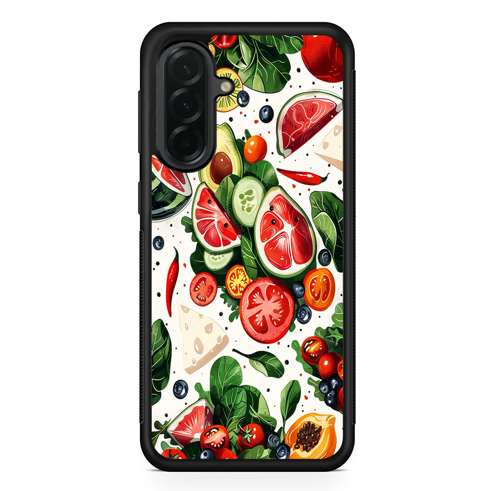 Fresh Organic Fruits and Vegetables Samsung Galaxy A36 Case | Protective Rubber Cover