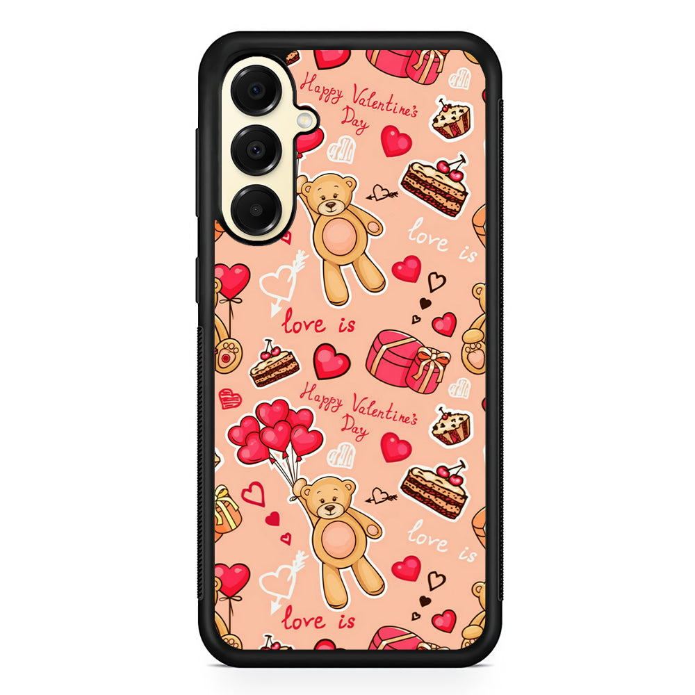 Valentine’s Day with Teddy Bears Samsung Galaxy A16 Case | Slim Rubber Samsung Galaxy A16 Case