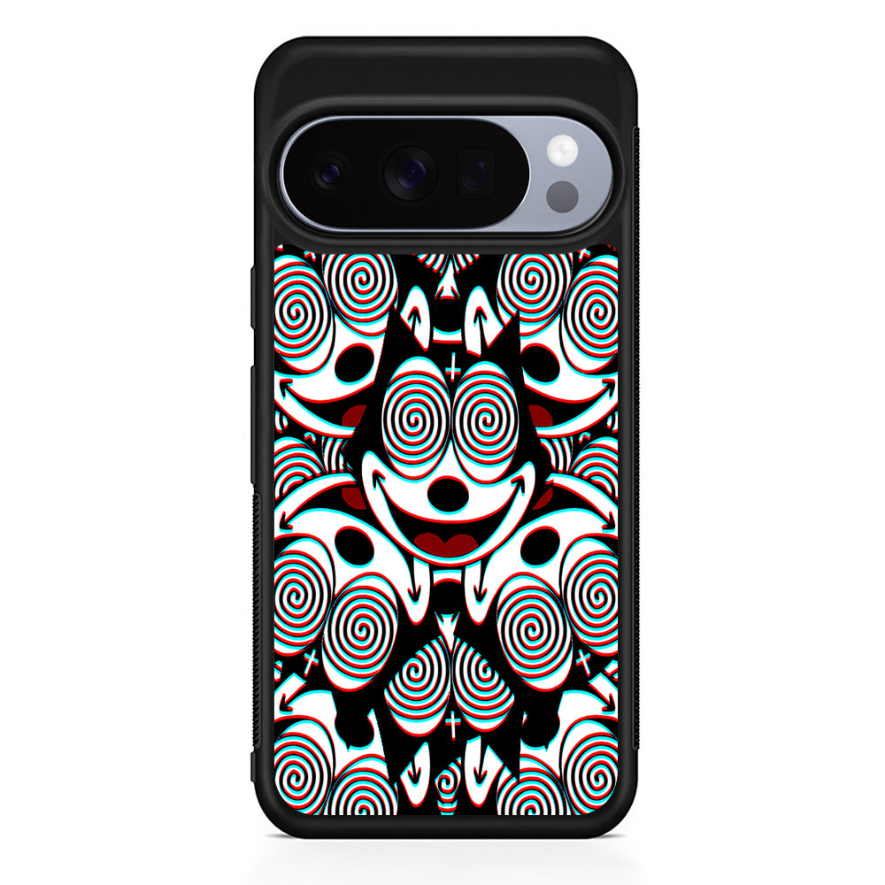 Felix The Cat Hypnotic Google Pixel 10 Pro Case | Google Pixel 10 Rubber Protective Case