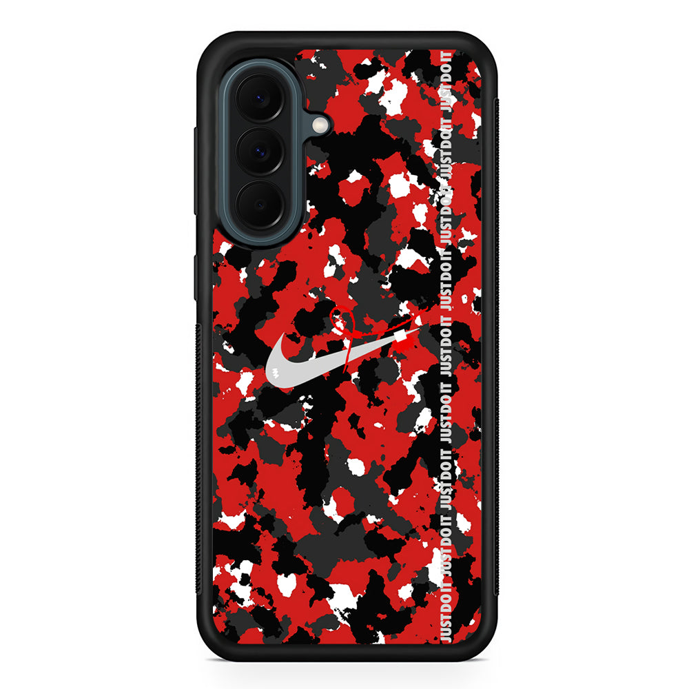 Nike Red Splash Camouflage Samsung Galaxy A37 Case | Samsung Galaxy A37 Rubber Phone Case