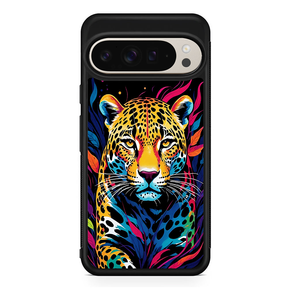 A Colorful Leopard on The Hunt Google Pixel 9 Pro Case | Slim Protective Cover