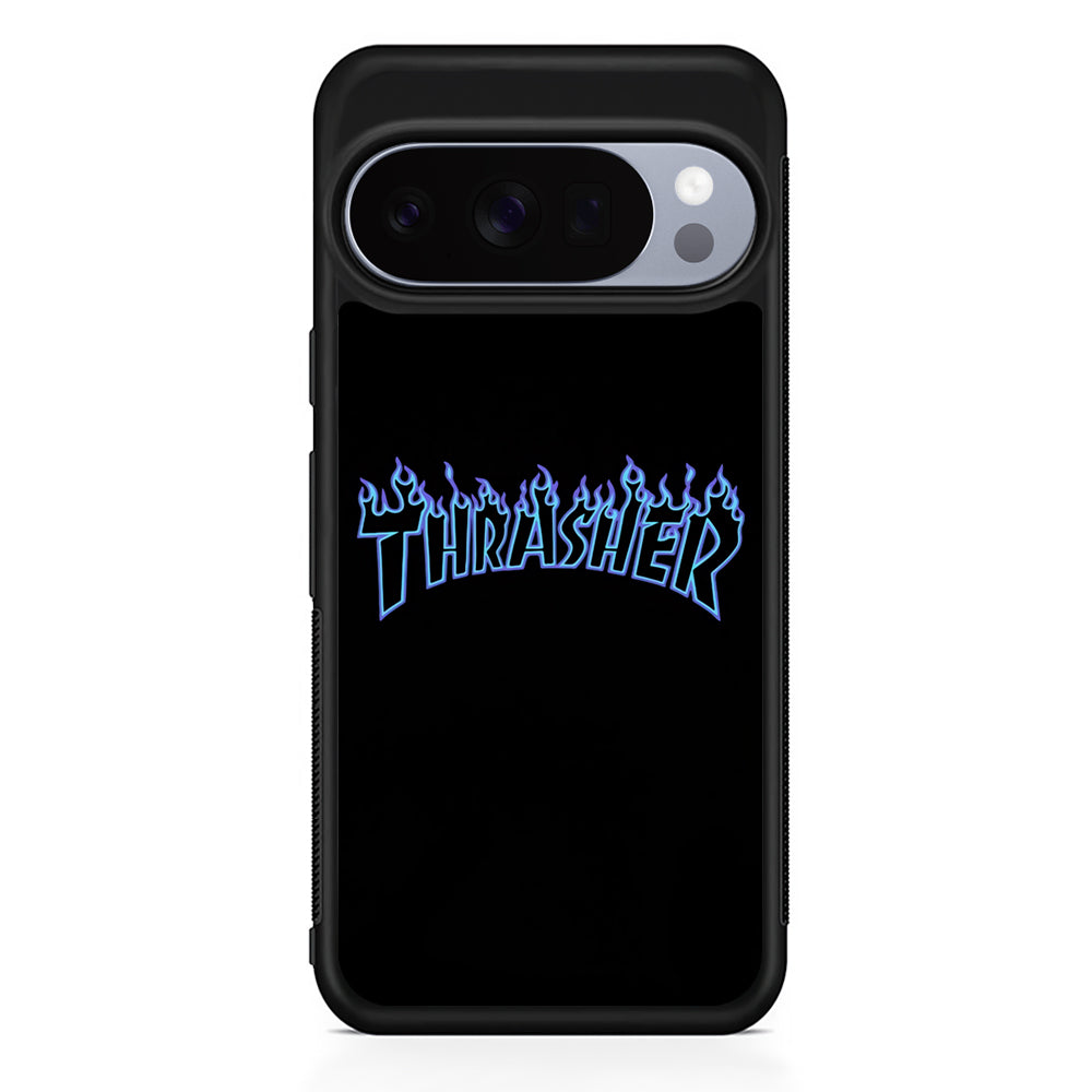 Thrasher Blue Flame Google Pixel 10 Pro Case | Protective Google Pixel 10 Pro Cover