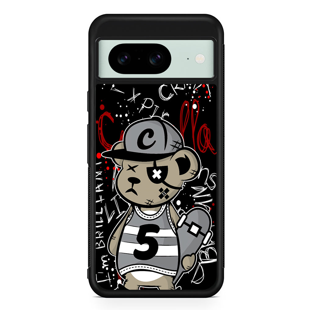 Crew Five Skater Bear Google Pixel 8 Case | Durable Protective Cover for Google Pixel 8