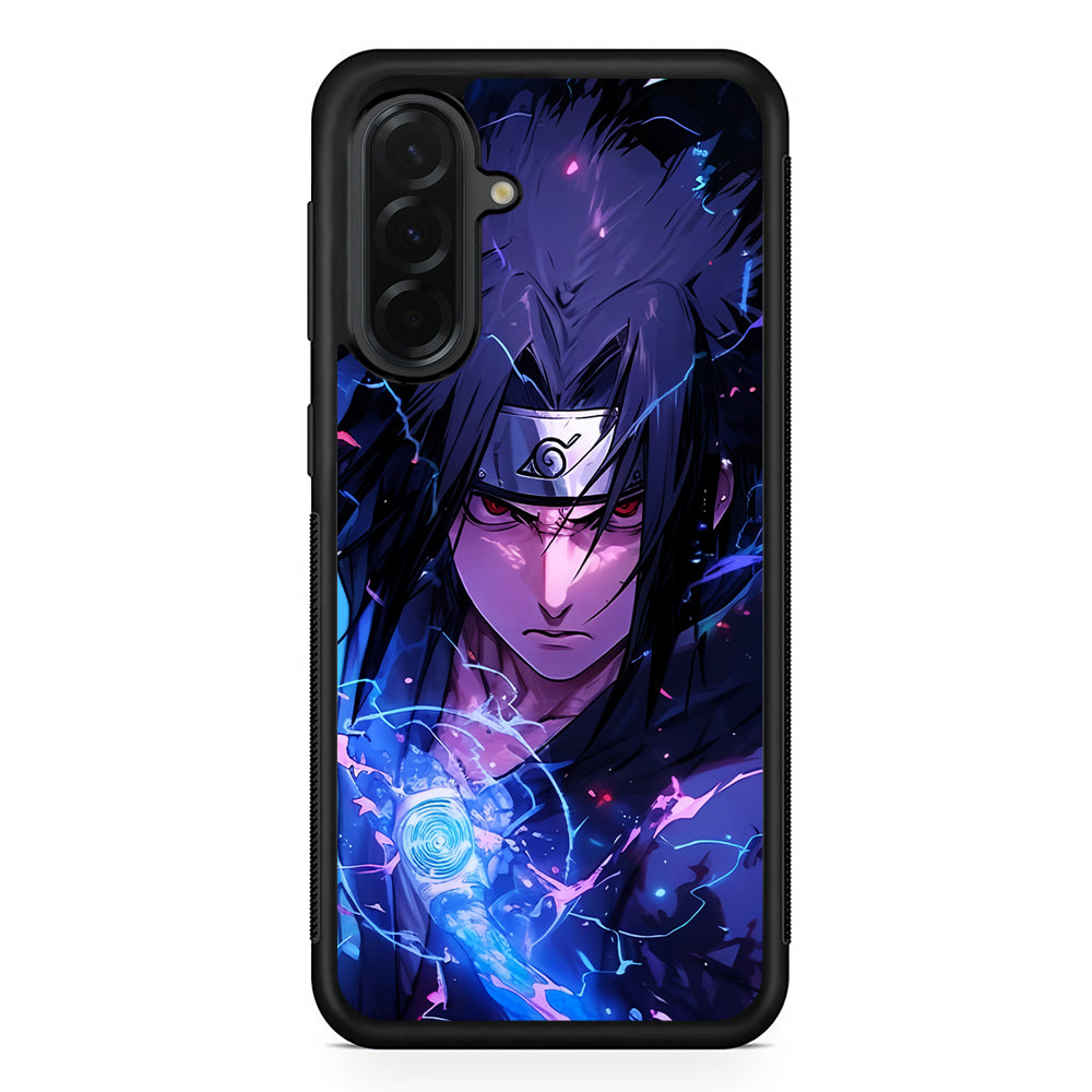 Uchiha Sasuke Serious mode Samsung Galaxy A36 Case | Protective Rubber Cover