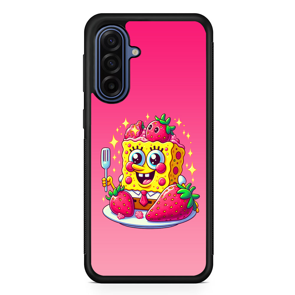 SpongeBob Eating Strawberry Samsung Galaxy A17 Case | Slim Protective Phone Cover
