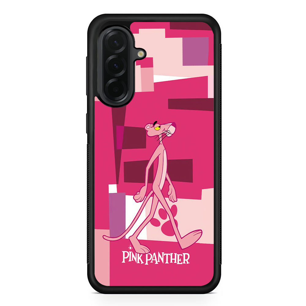Pink Panther Walk Away Samsung Galaxy A36 Case | Protective Rubber Cover