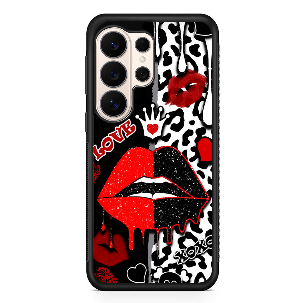 Girly Red Black Lips Kiss Samsung Galaxy S26 Ultra Case | Slim Protective Case for Samsung Galaxy S26 Ultra