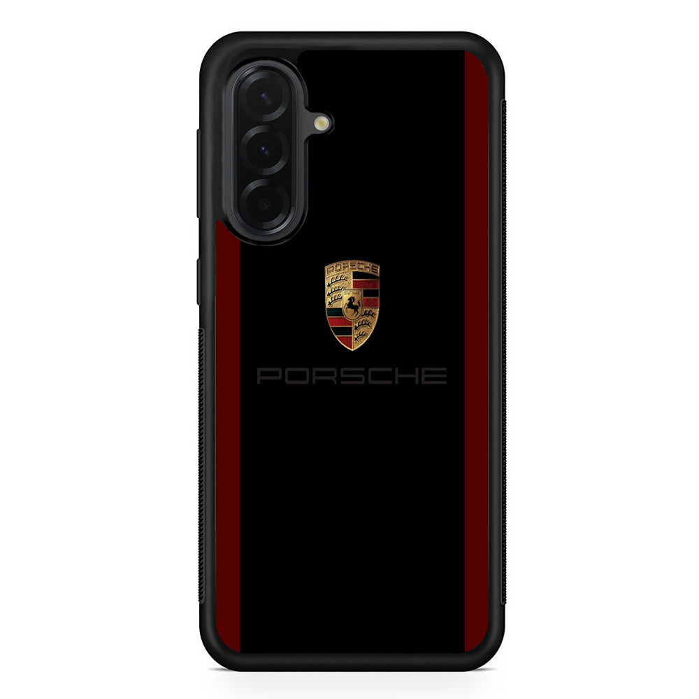 Porsche Logo Stripe Maroon Samsung Galaxy A36 Case | Durable Samsung Galaxy A36 Cover