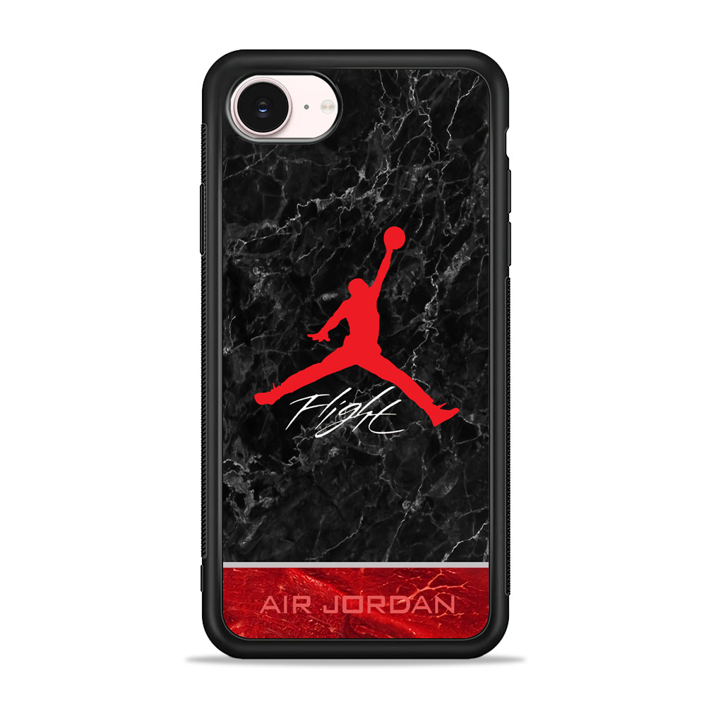 Air Jordan Flight Black Marble iPhone 17e Case - Silicone Case