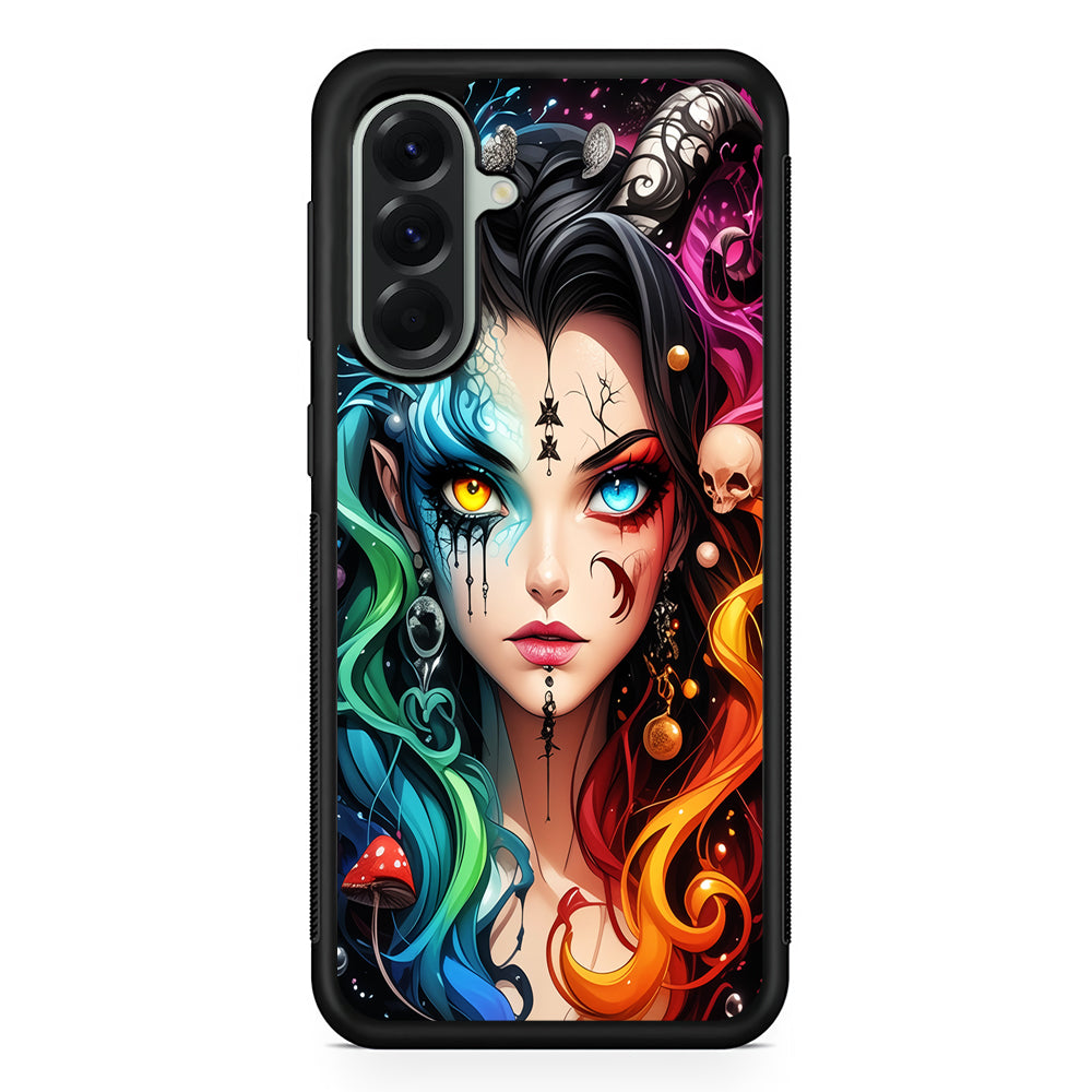 Horned Witch Girl Anime Art Samsung Galaxy A56 Case | Samsung Galaxy A56 Protective Rubber Case