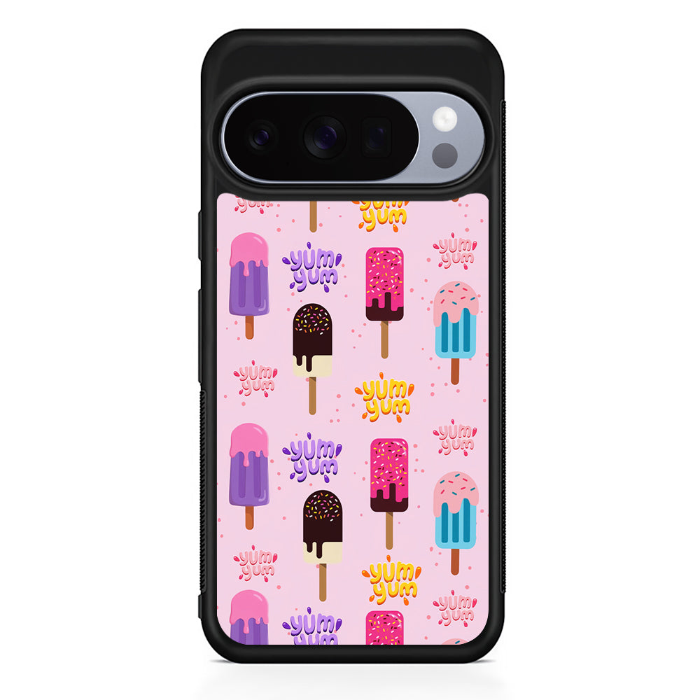 Pink Colourful Cute Ice Cream Google Pixel 10 Pro Case | Google Pixel 10 Rubber Protective Case