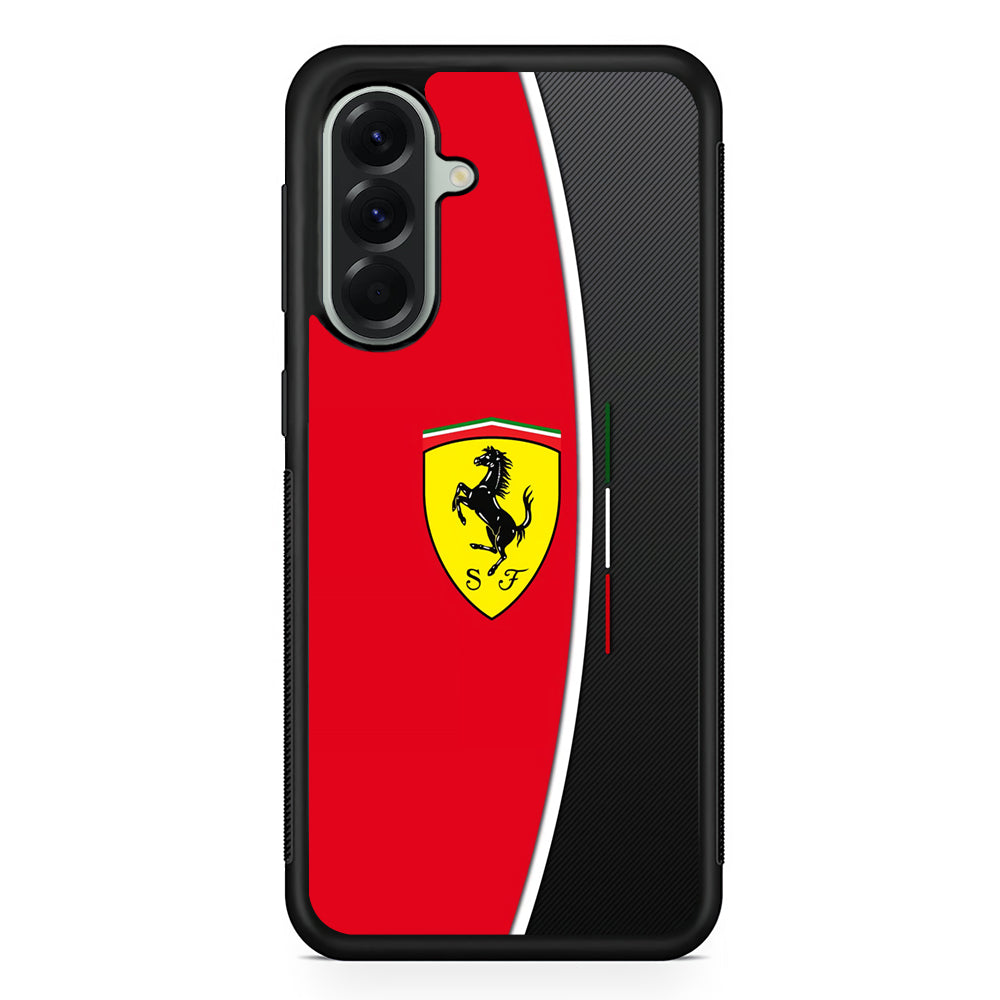 Ferrari Emblem Black Red Samsung Galaxy A56 Case | Samsung Galaxy A56 Rubber Protective Case