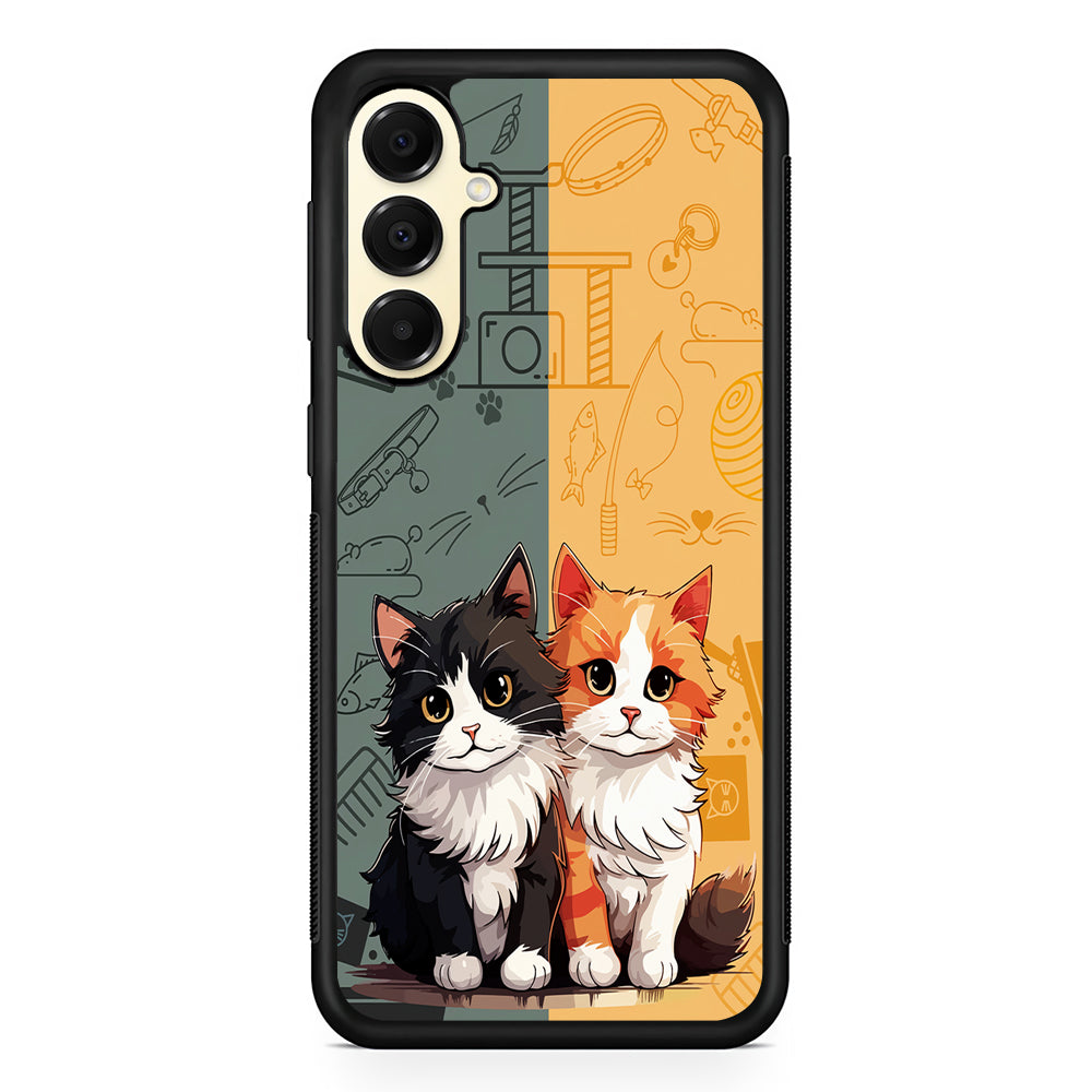 Two Cute Cats Kawai Samsung Galaxy A16 Case | Slim Rubber Samsung Galaxy A16 Case