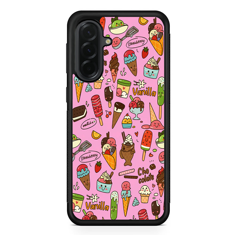 Ice Cream Doodle Cartoon Samsung Galaxy A36 Case | Protective Rubber Cover