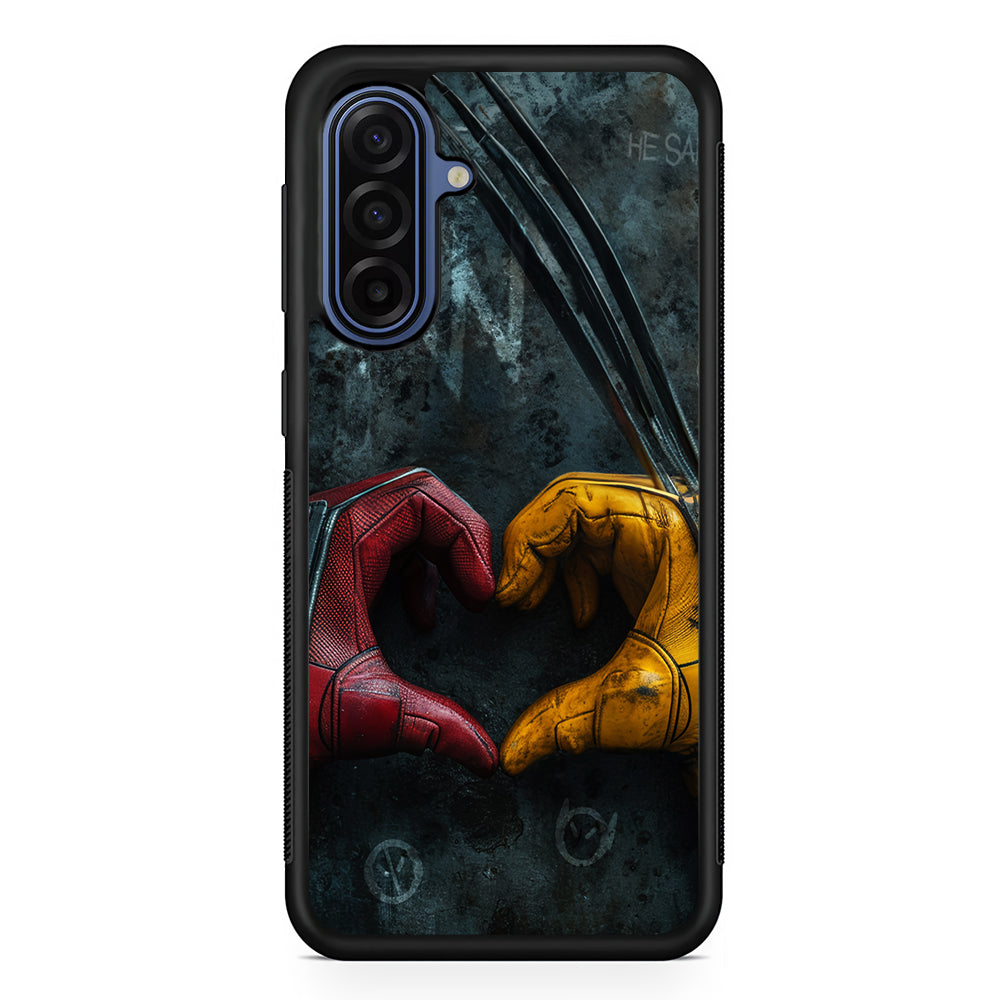 Deadpool and Wolverine Symbol of Love Samsung Galaxy A17 Case | Slim Protective Phone Cover