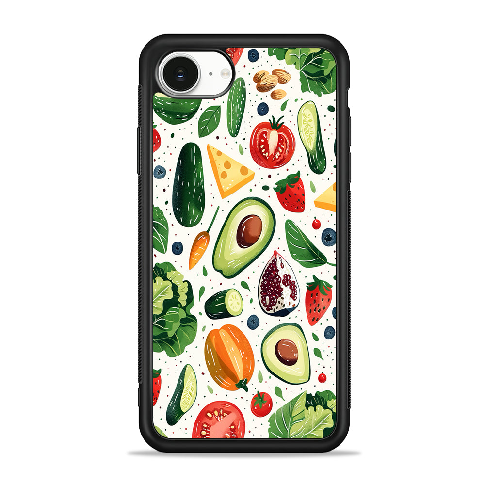 Collection of Fruits and Vegetables iPhone 16e Case | Protective Phone Cover