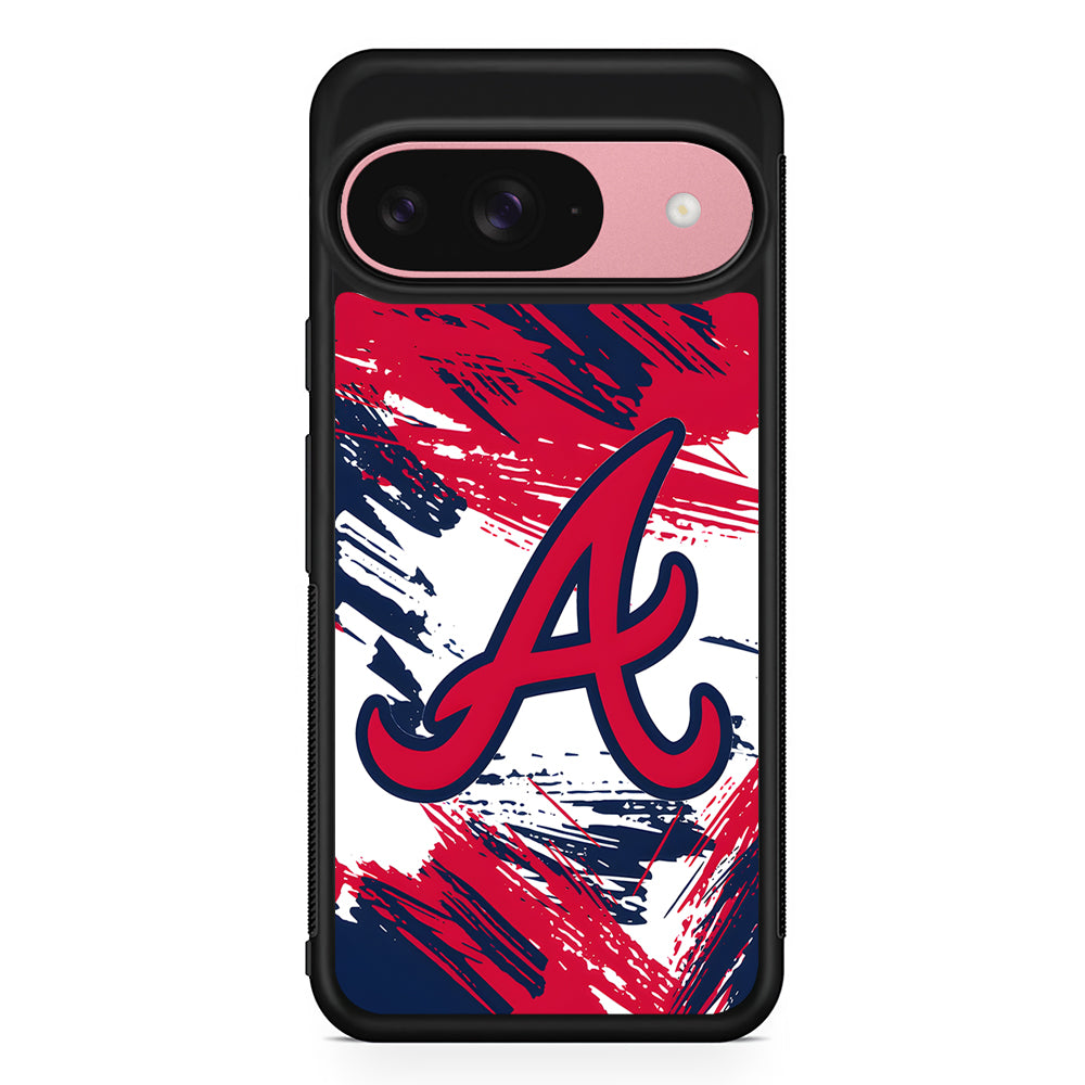 MLB Atlanta Braves Logo Google Pixel 9 Case | Google Pixel 9 Protective Rubber Case