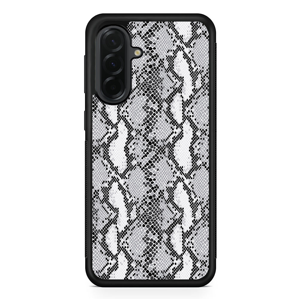 White Snake Skin Pattern Samsung Galaxy A36 Case | Protective Rubber Cover