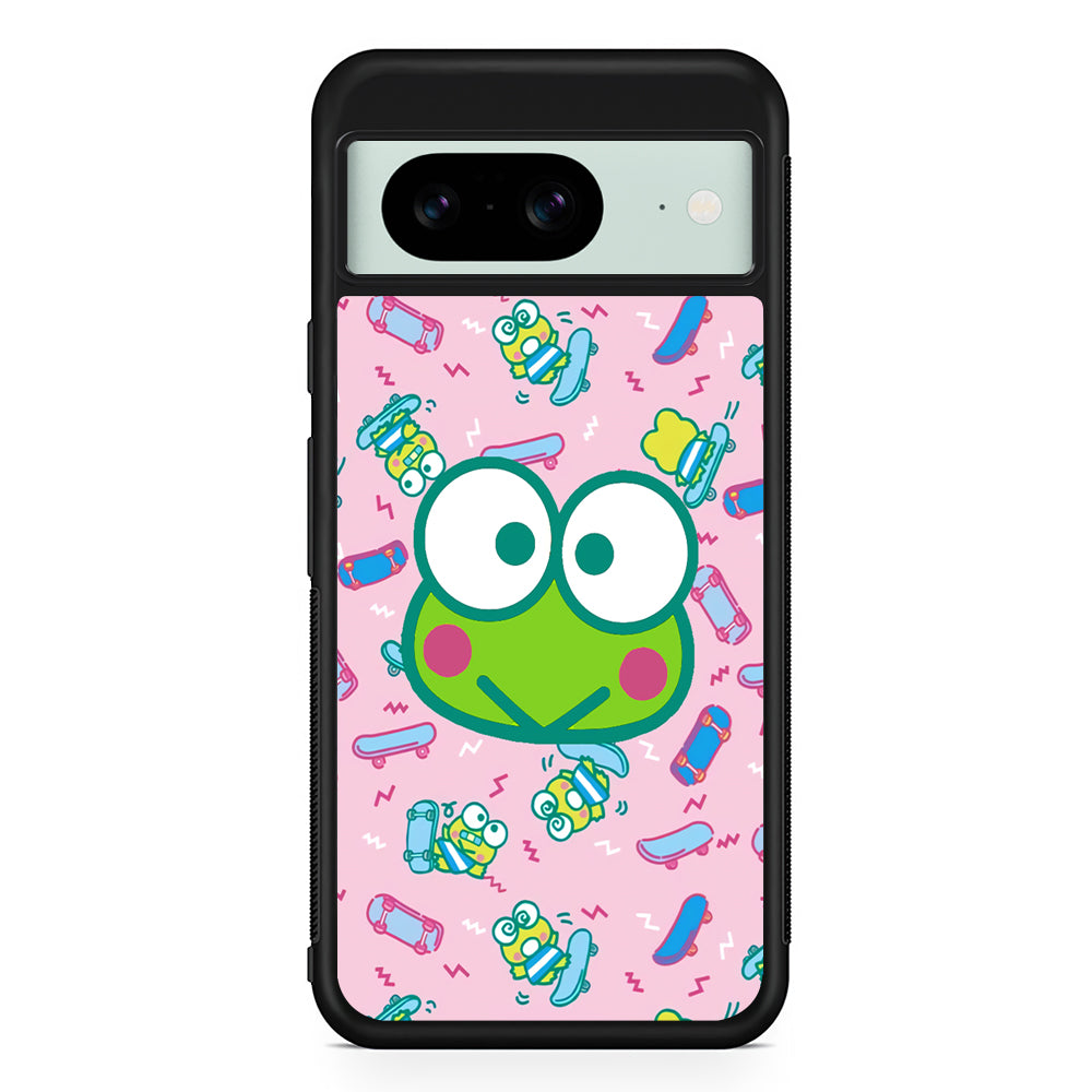 Keroppi Skate Pattern Google Pixel 8 Case | Durable Protective Cover for Google Pixel 8