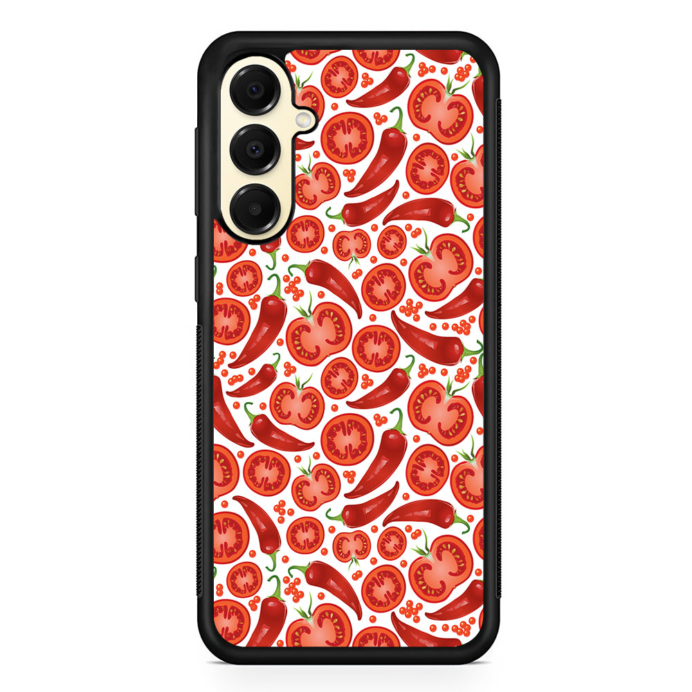 Tomatoes and Chili Peppers Samsung Galaxy A16 Case | Slim Rubber Samsung Galaxy A16 Case