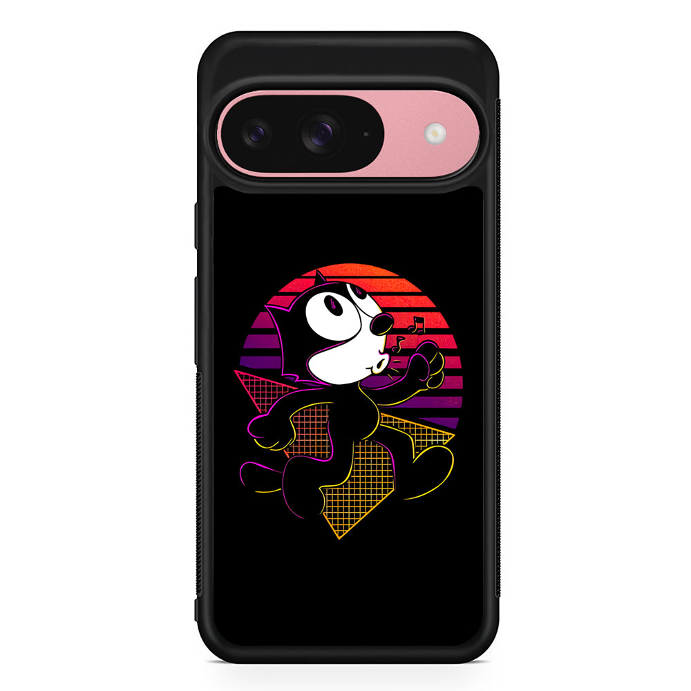 Felix The Cat Whistling Google Pixel 9 Case | Google Pixel 9 Protective Rubber Case
