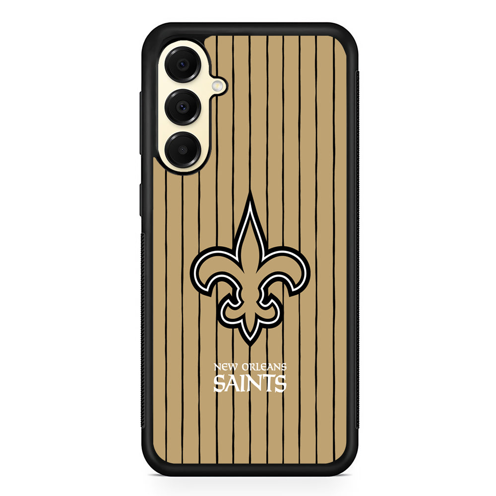 NFL New Orleans Saints Striped Samsung Galaxy A16 Case | Slim Rubber Samsung Galaxy A16 Case