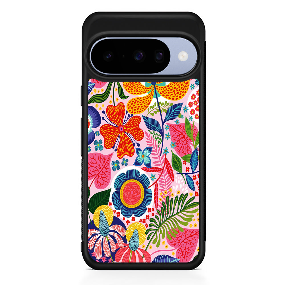 Exotic Floral Aesthetic Google Pixel 10 Case | Google Pixel 10 Rubber Protective Case