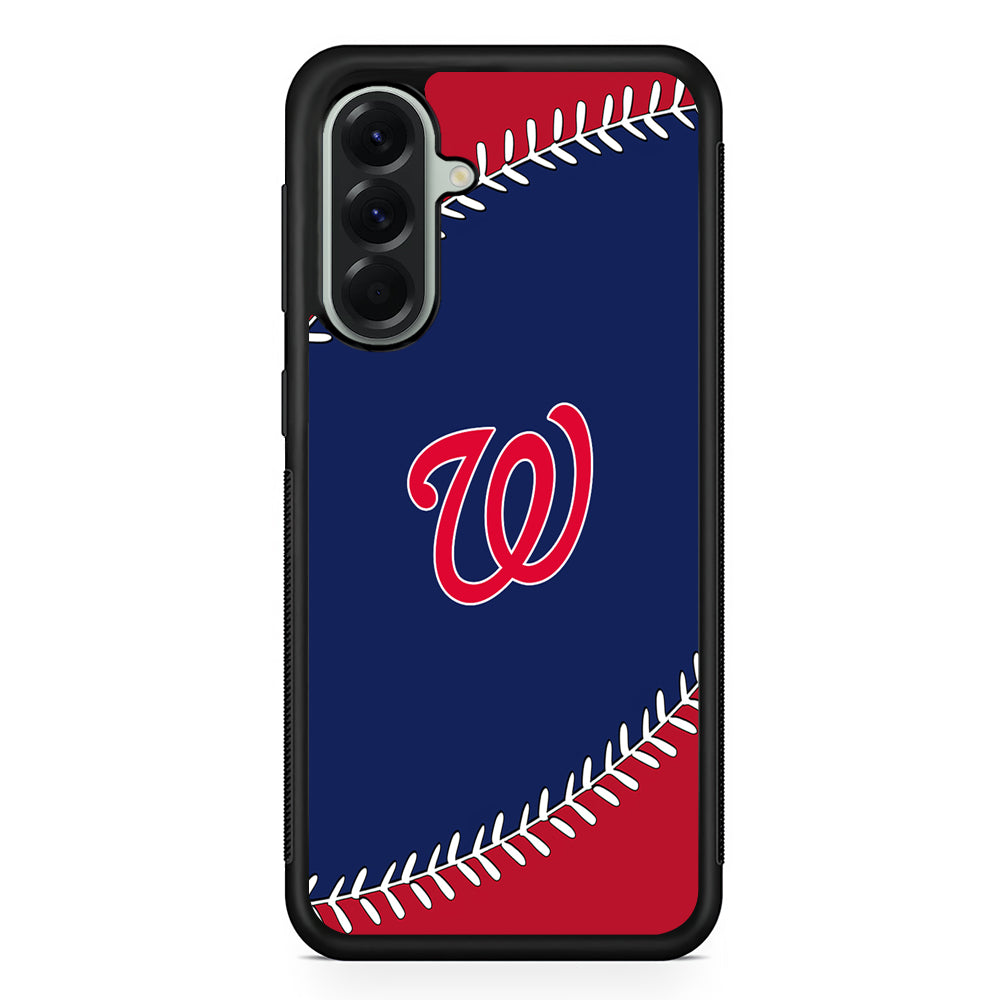 MLB Washington Nationals Logo Samsung Galaxy A56 Case | Samsung Galaxy A56 Protective Rubber Case
