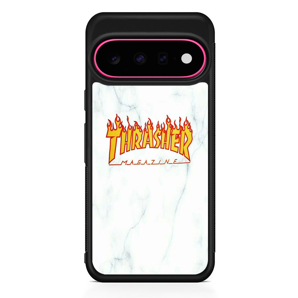 Thrasher White Marble Google Pixel 11 Case - Stylish Protective Phone Case