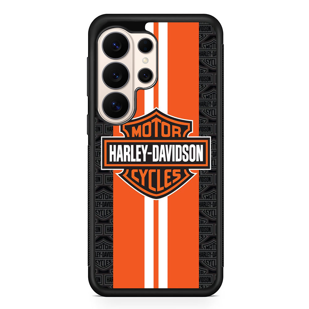 Harley Davidson Orange Stripe White Samsung Galaxy S26 Ultra Case | Slim Everyday Protection for Galaxy S26 Ultra