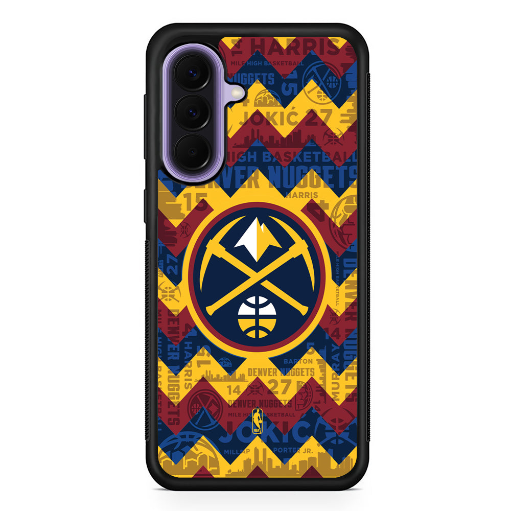 NBA Denver Nuggets Chevron Samsung Galaxy A57 Case | Slim Samsung Galaxy A57 Rubber Case