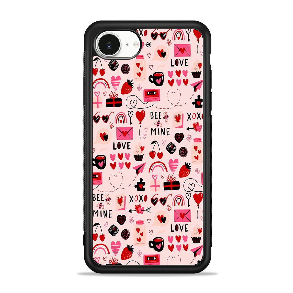 Valentine’s Day Love Pattern iPhone 16e Case | Protective Phone Cover
