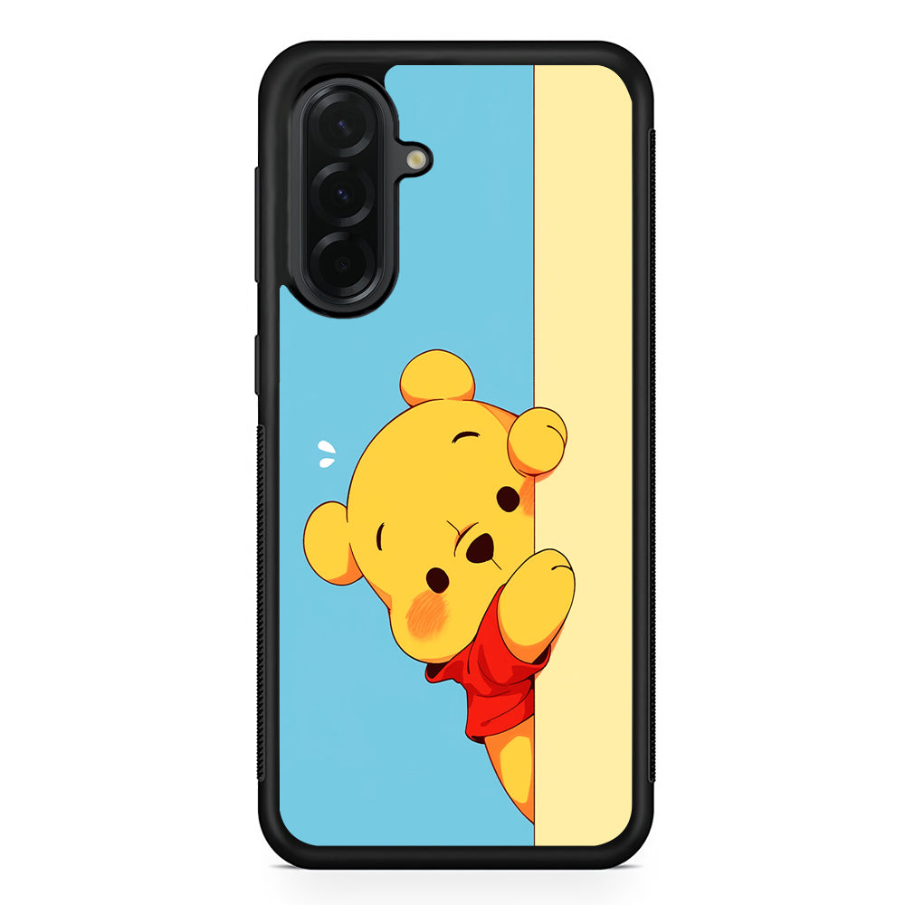 Winnie The Pooh Is Hiding Samsung Galaxy A36 Case | Protective Rubber Cover