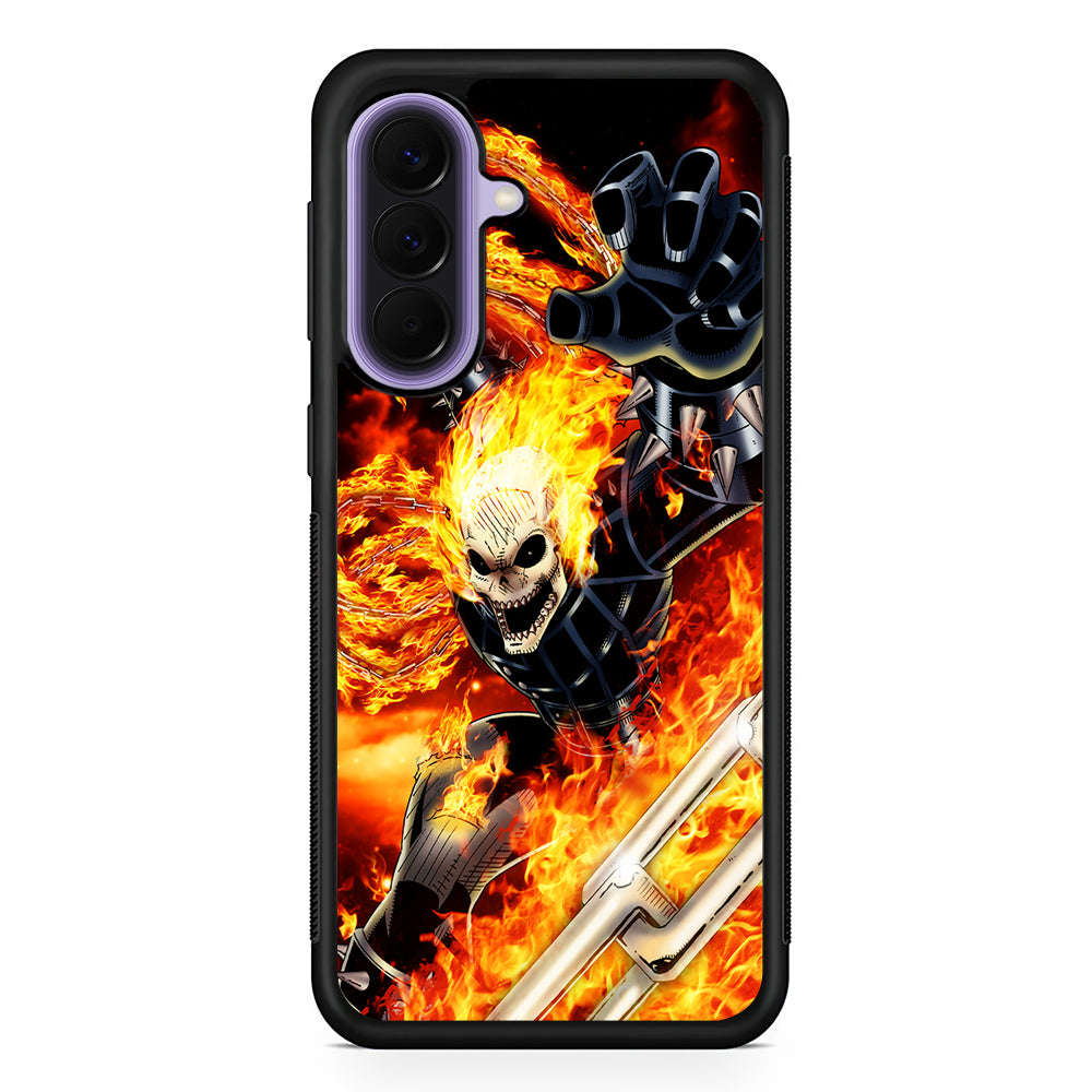 Ghost Rider on Fire Samsung Galaxy A57 Case | Slim Samsung Galaxy A57 Rubber Case