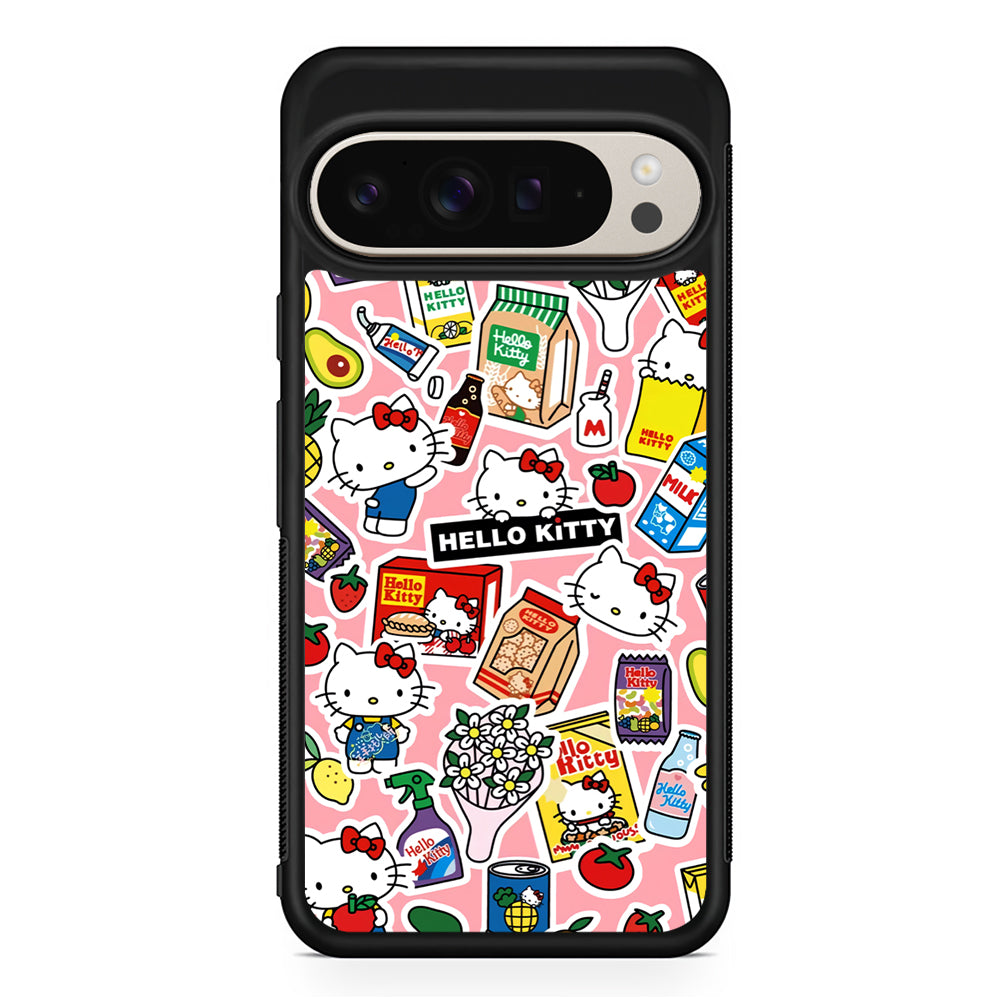 Hello Kitty Stickers Google Pixel 9 Pro Case | Slim Protective Cover