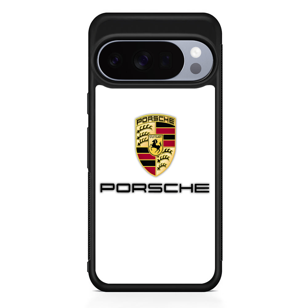Porsche White Emblem Google Pixel 10 Pro Case | Protective Google Pixel 10 Pro Cover