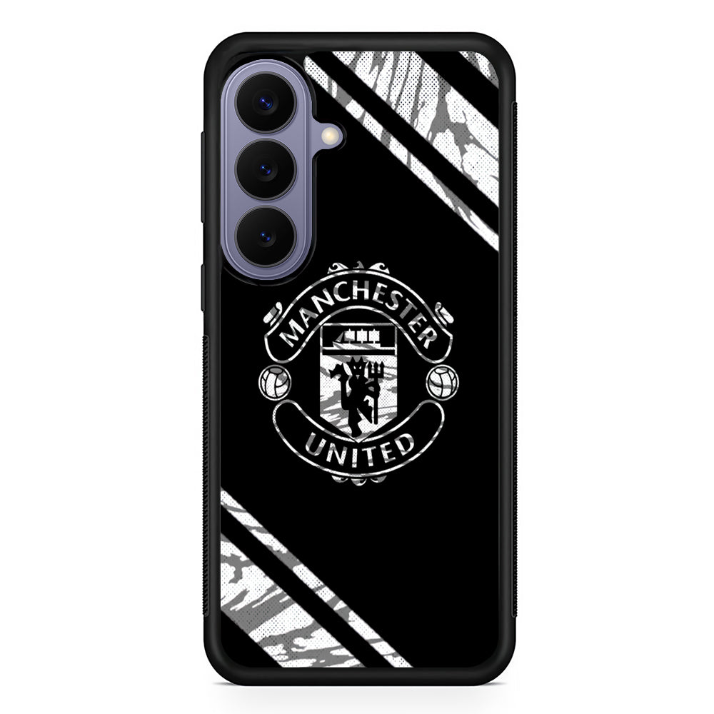 Manchester United Black Emblem Samsung Galaxy S26 Case | Durable Rubber Case for Samsung Galaxy S26