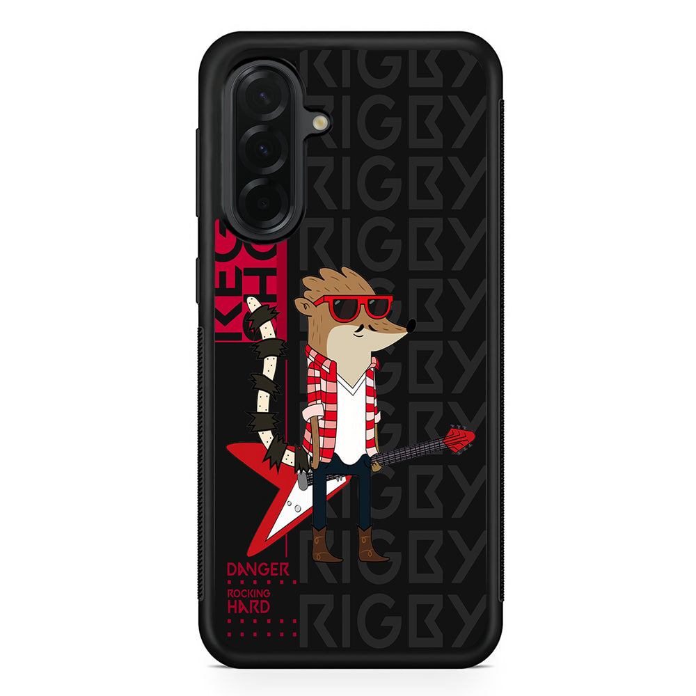 Regular Show Rigby Rockstar Samsung Galaxy A36 Case | Protective Rubber Cover