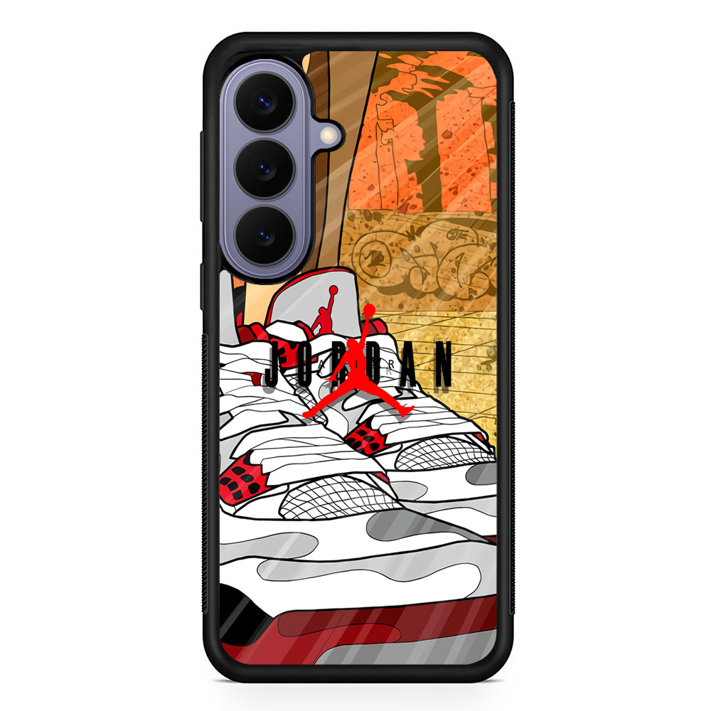 Air Jordan The Cartoon Shoes Samsung Galaxy S26 Case | Slim Protective Rubber Case for Samsung S26