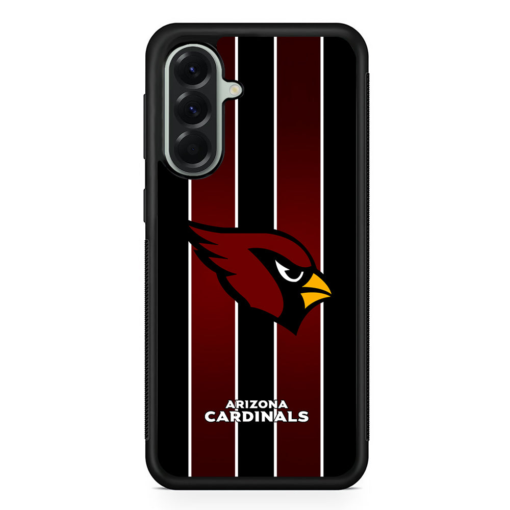 NFL Arizona Cardinals Strike Line Samsung Galaxy A56 Case | Samsung Galaxy A56 Protective Rubber Case