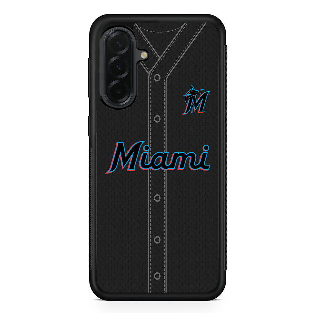 MLB Miami Marlins Jersey Samsung Galaxy A36 Case | Protective Rubber Cover
