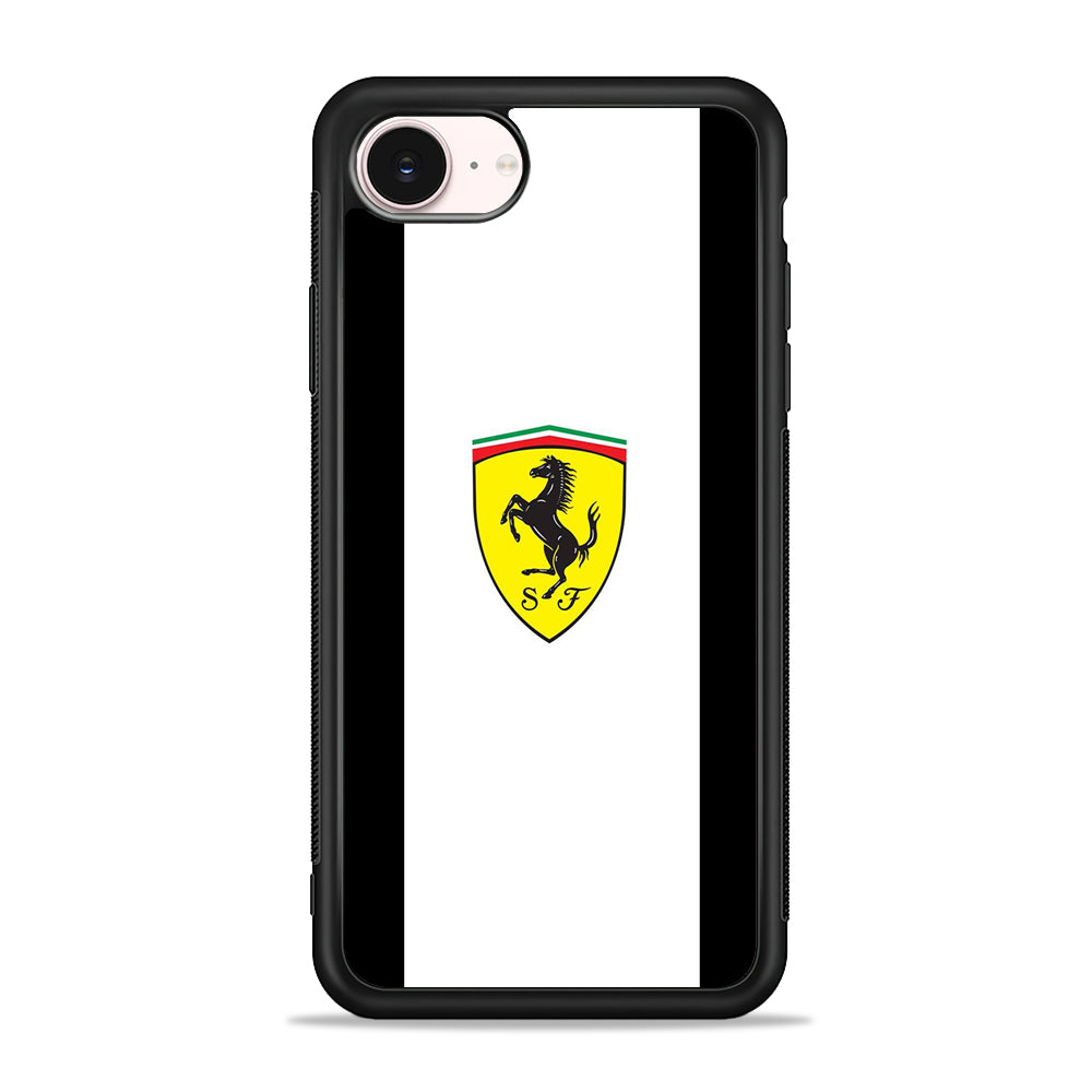 Ferrari White Stripe Emblem iPhone 17e Case - Silicone Case