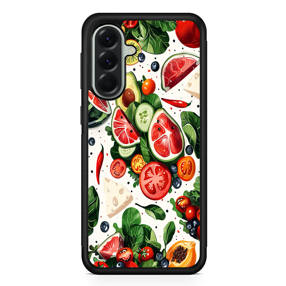 Fresh Organic Fruits and Vegetables Samsung Galaxy A56 Case | Samsung Galaxy A56 Protective Rubber Case