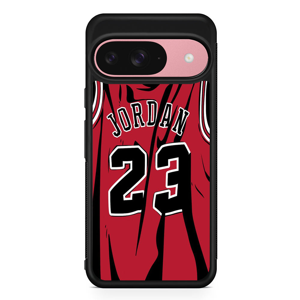 Jordan Red Basket Jersey Google Pixel 9 Case | Google Pixel 9 Protective Rubber Case