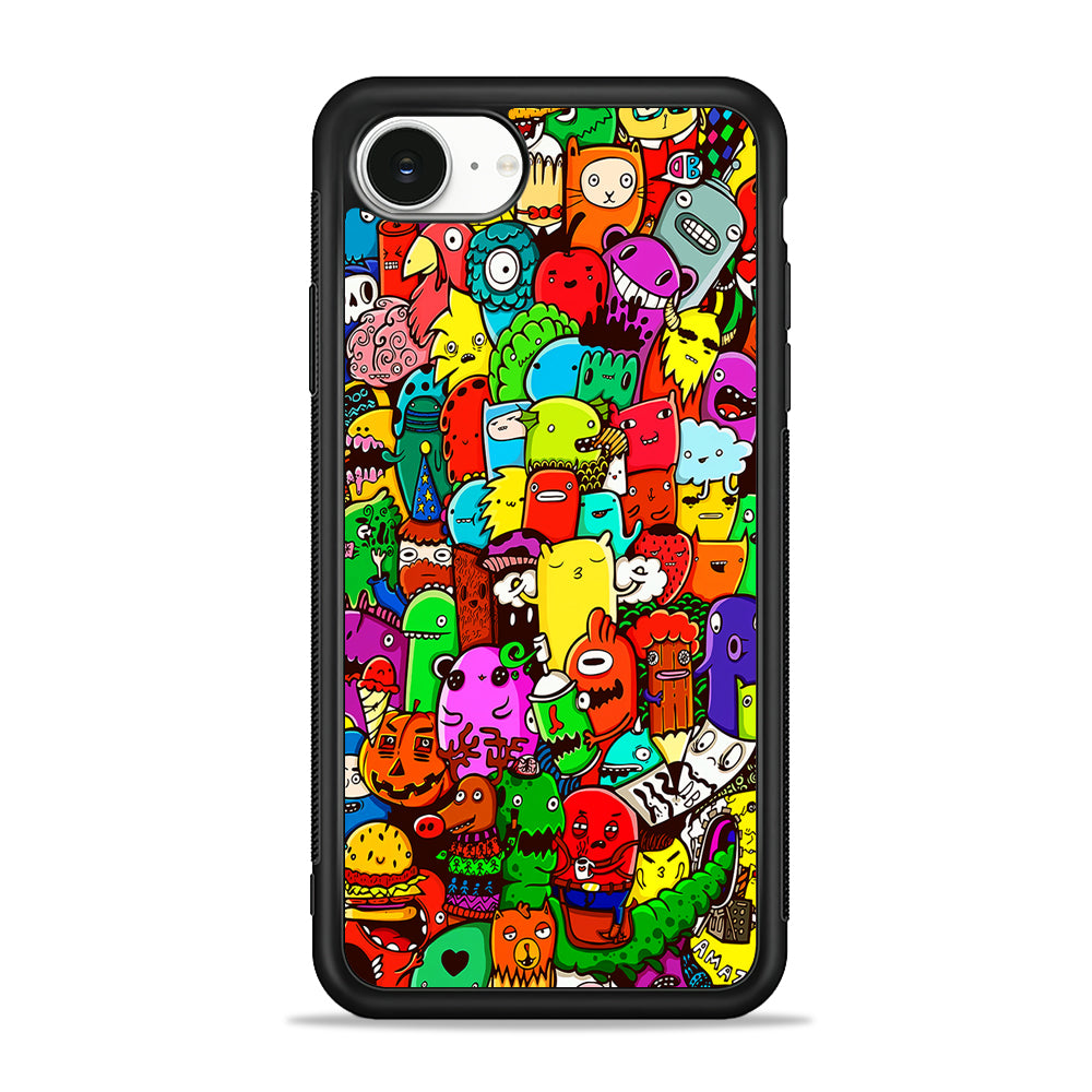 Cartoon Doodle Drawing Art iPhone 16e Case | Protective Phone Cover