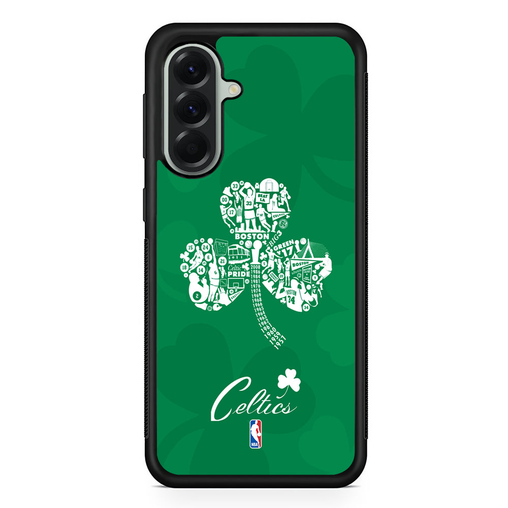 NBA Boston Celtics Logo Samsung Galaxy A56 Case | Samsung Galaxy A56 Protective Rubber Case