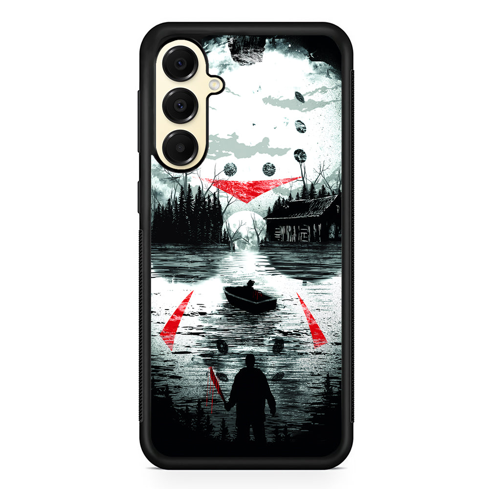 Friday the 13th Silhouette Mask Samsung Galaxy A16 Case | Slim Rubber Samsung Galaxy A16 Case